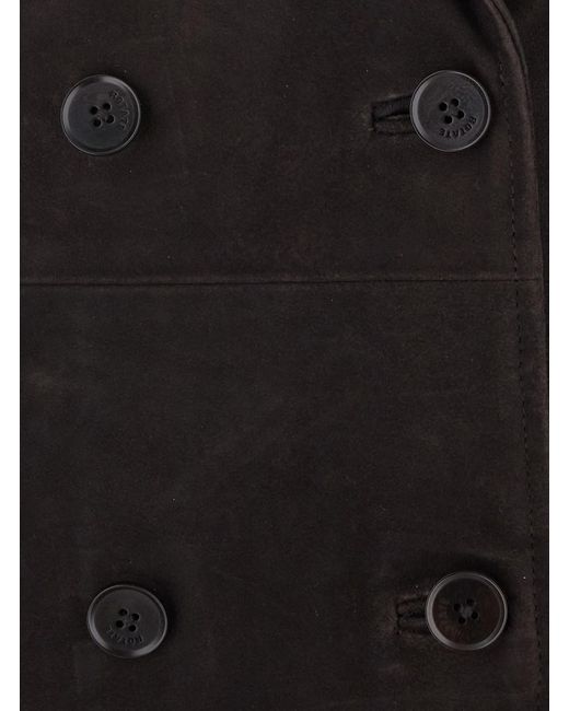 ROTATE BIRGER CHRISTENSEN Black Double-Breasted Coat With Wide Lapels