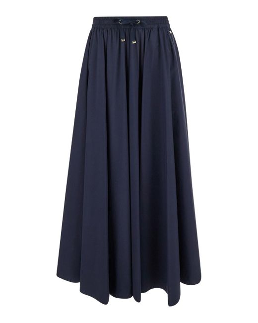 Herno Blue Long Pleated Skirt