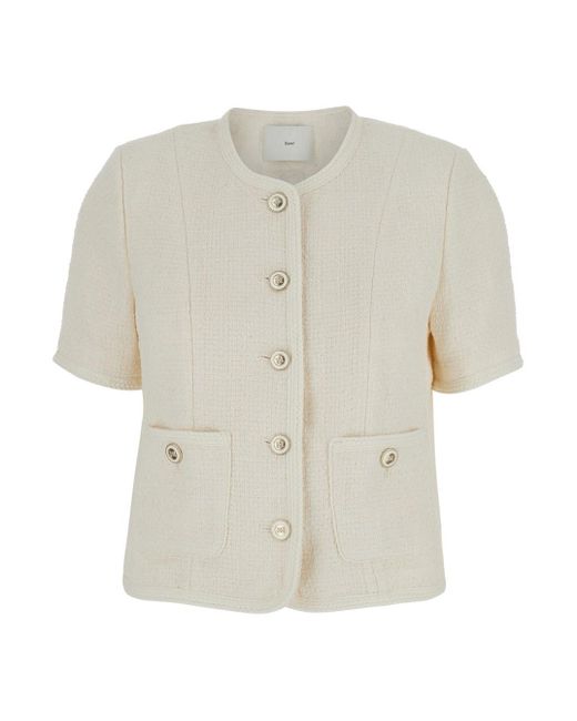 DUNST White Summer Tweed Jacket