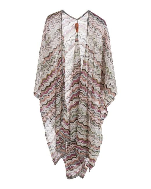 Missoni White Lurex Long Poncho