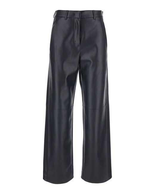 Max Mara Blue Sospiro Pants With Pockets And Visible Hems