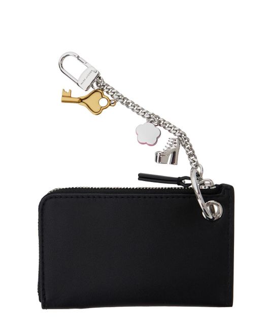 Marc Jacobs Black 'The Coin Purse Charm' Keychain With Logo Lettering On The Front And Charm Embellishments