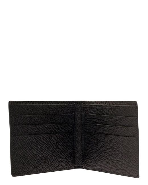 Portafoglio Bi-Fold Con Placca Con Logo Sul Fronte In di Dolce & Gabbana in Black da Uomo