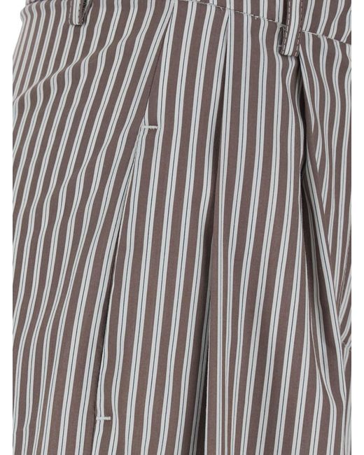 Le Plain Gray Pants With All-Over Striped Motif