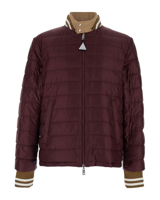 Moncler Natural 'Prieure' Reversible Down Jacket With Logo Patch On The Sleeve for men