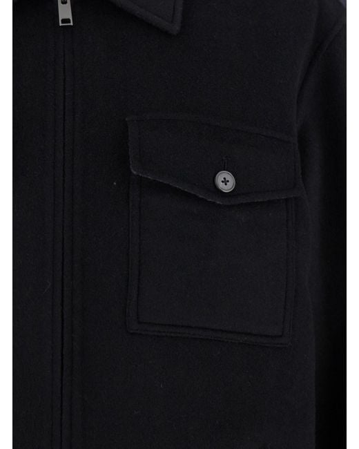Theory Blue Jacket With Collar And Zip Closure for men
