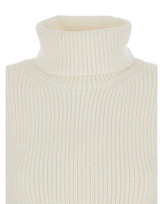 Totême  White High Neck Wool Jumper