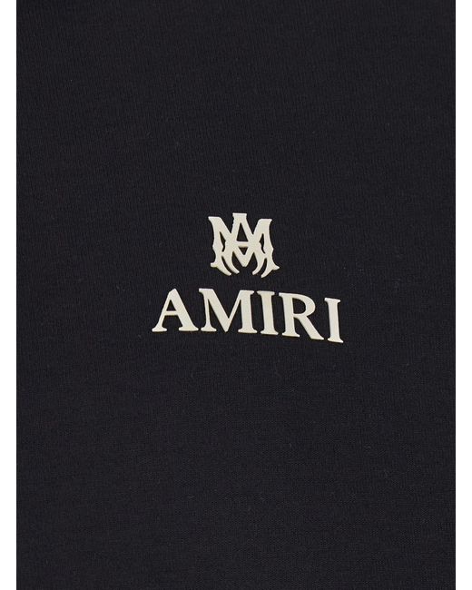 Amiri Blue Sweatshirt With Polo Neck And Front Lettering Logo for men