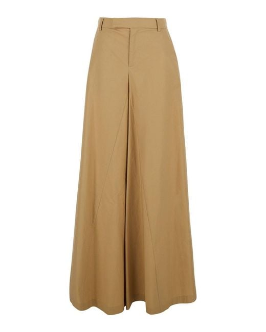 FEDERICA TOSI Natural Pants With Wide-Leg And High-Waiste