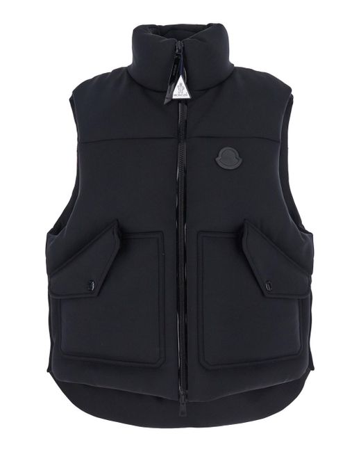 Moncler Genius Blue 'Otis' High-Neck Vest With Logo Patch On The Chest