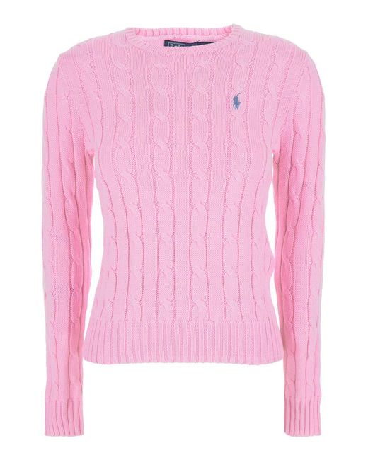 Polo Ralph Lauren Pink Crewneck Sweater Cable Knit