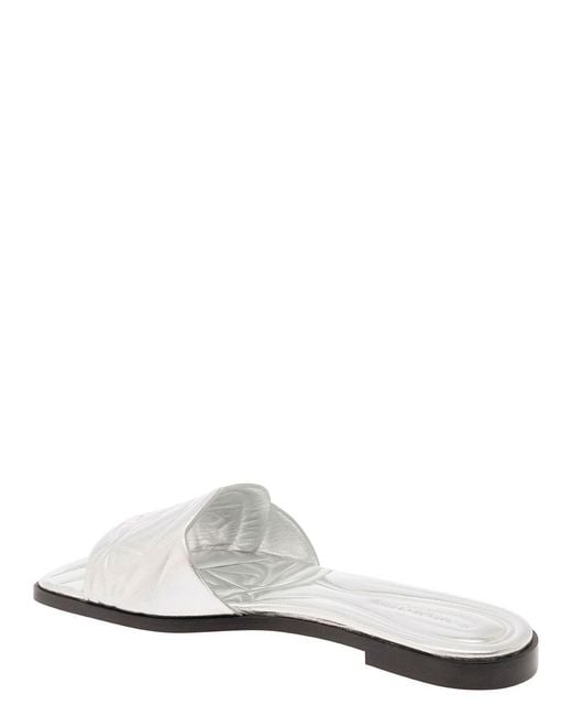 McQueen Metallic Seal Leather Sandals