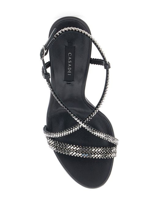 Casadei Metallic Sandals Josephine Leather