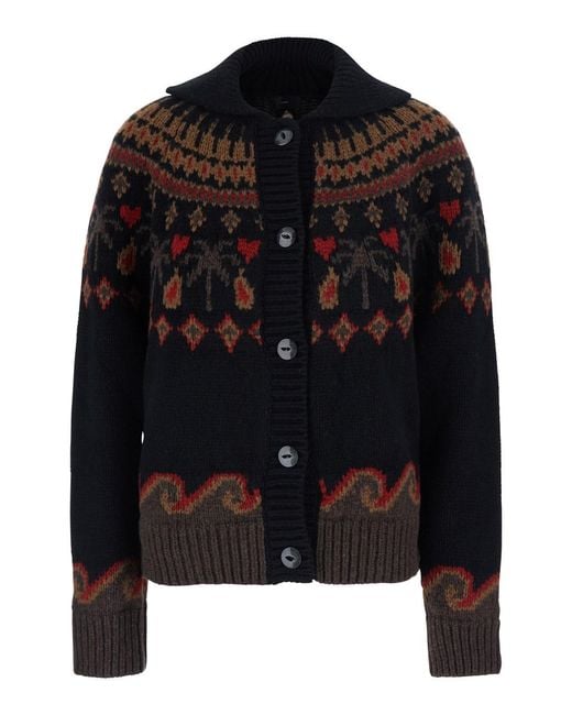 Alanui Black Sweet Winter Jacket With Elegant Details