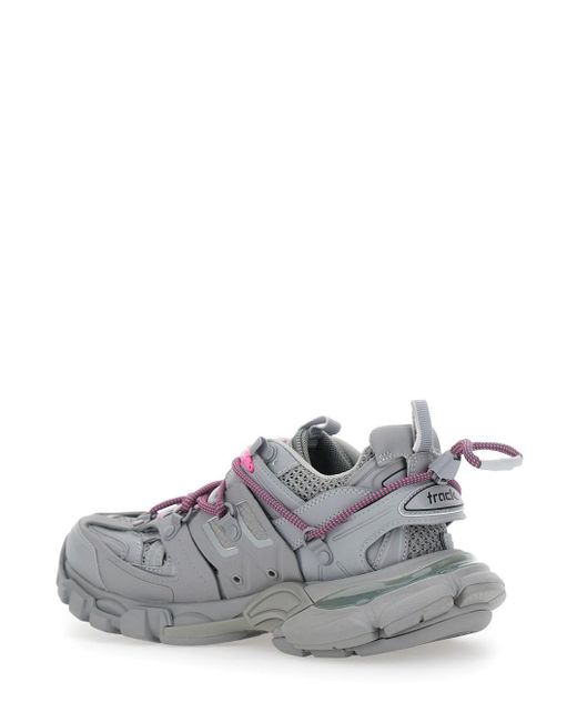 Balenciaga White 'Track Trail Laces' Low Top Sneakers With Embossed Lo