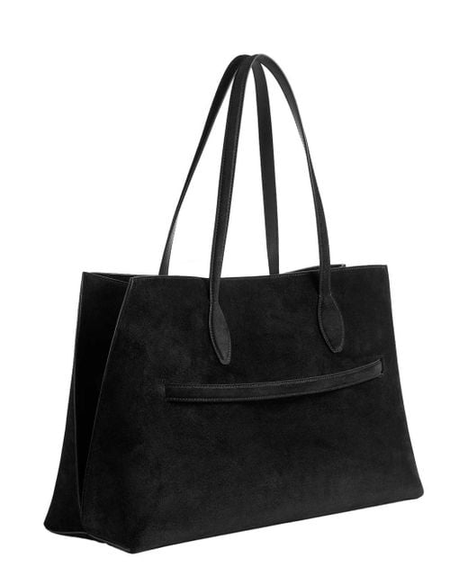 Totême Black 'Lounge' Tote Bag With Belt And Embossed Logo Lettering O