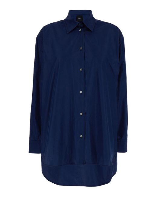 Camicia Oversize di Plain in Blue