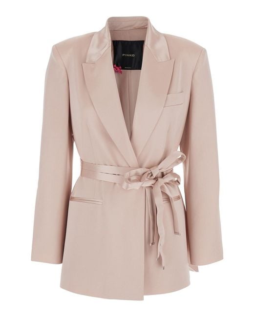 Pinko Pink 'Rapa' Jacket With Adjustable Knot