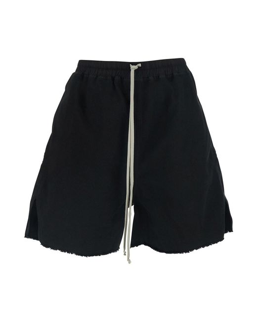 Rick Owens Black Shorts Cotton for men