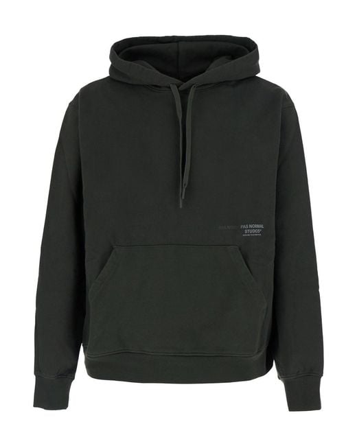 Pas Normal Studios Black Off-Race Hoodie With Hood And Pockets for men