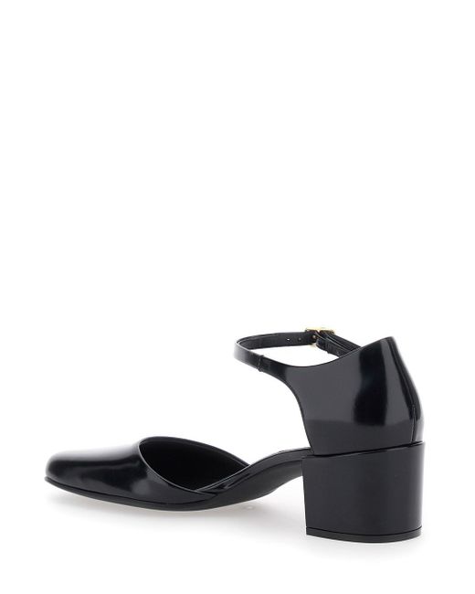 The Row White 'Penelope' Pumps With Square Toe And Low Block Heel