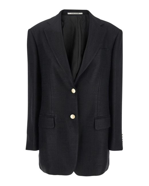 Tagliatore Black Jacket With Pointed Lapels