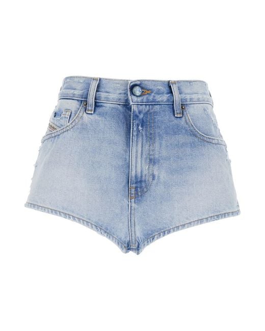 DIESEL Blue Light Shorts With Cut-Out Detail