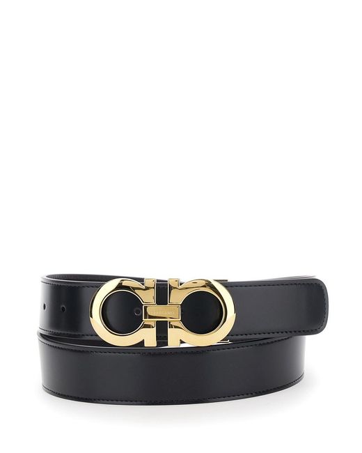 Ferragamo Black Belt With Gancini Buckle for men
