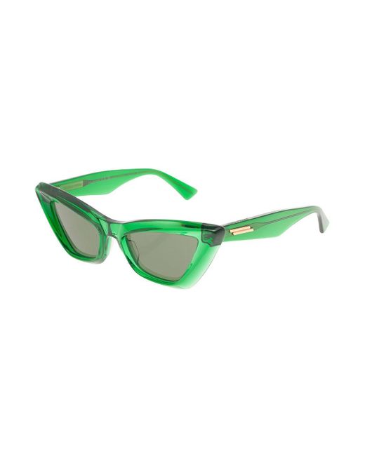 Bottega Veneta Green 'Bv1101S' Cat-Eye Sunglasses With Golden Detail I