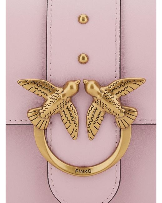 Pinko Pink 'Mini Love Bag Icon' Shoulder Bag With Logo Patch