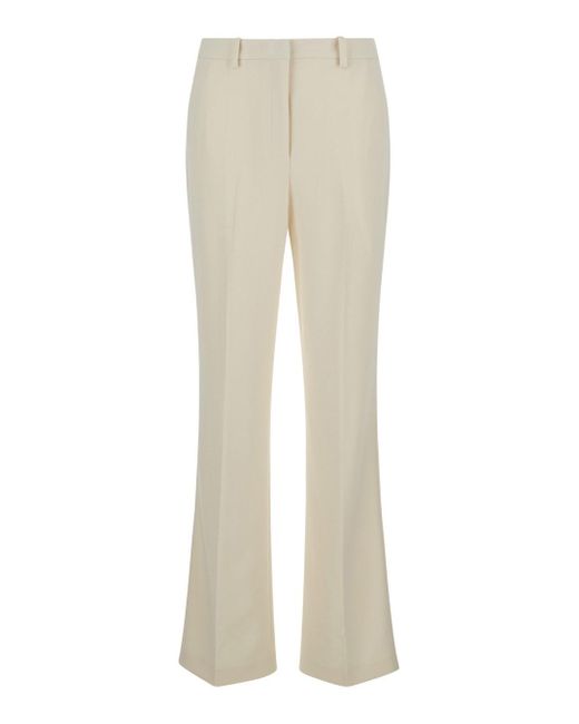 Theory Natural Ivory Sartorial Pants With Stretch Pleat