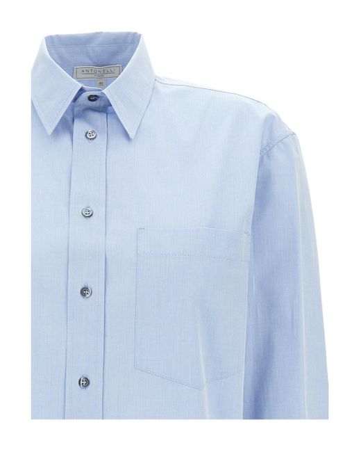 Antonelli Blue Light Shirt With Patch Pocket