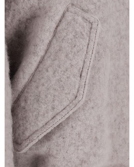 Rick Owens Gray 'Secchia Flight' Faded Bomber Jacket With Ruched Sleeves And Cropped Design
