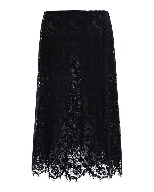 Fendi Black Gonna Lace Macrame