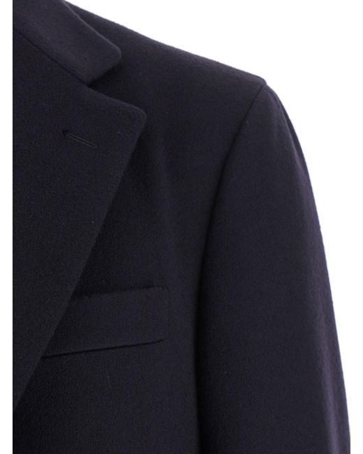 Lardini Blue Single-Breasted Coat With Classic Lapels for men