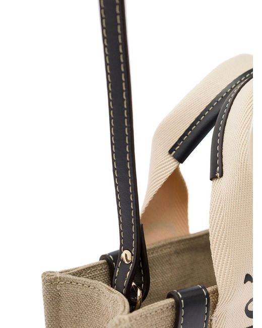 Chloé Natural Chloã 'Woody' Tote Bag With Shoulder Strap And Ribbon