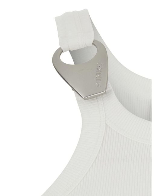Pinko White Tank Top Cassis
