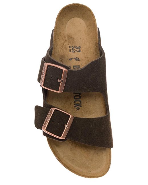 Birkenstock Brown Slip-On Sandals With Engraved Logo