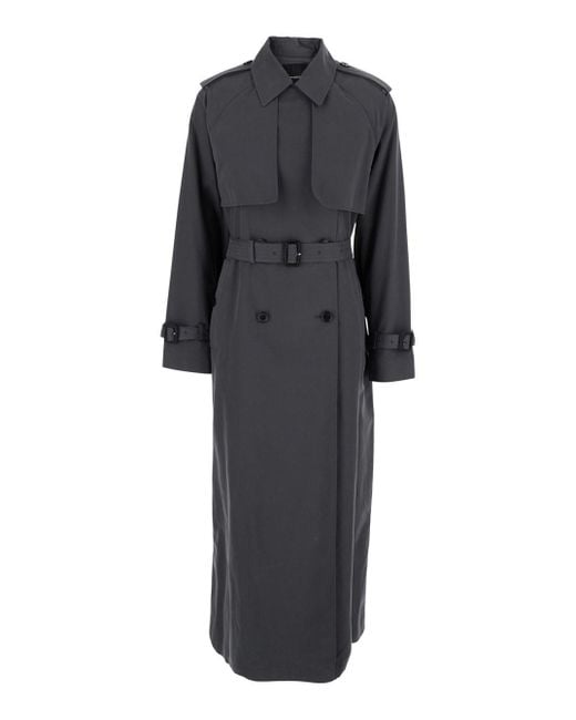 Pinko Black Trench With Windproof Flap