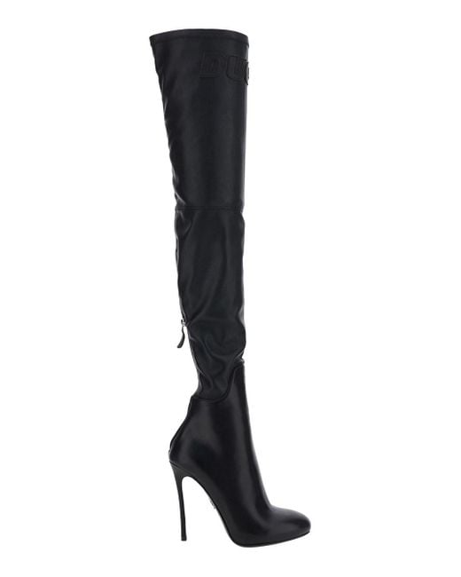 Stivali Al Ginocchio 'Ducati X D2' Con Tacco Alto A Spillo E di DSquared² in Black