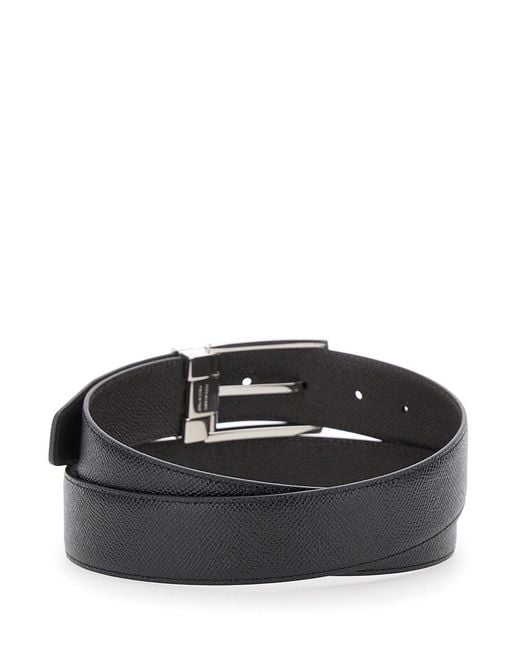 Ferragamo Gray Reversible Belt With Gancini Buckle Belt for men