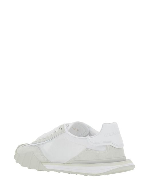 Dolce & Gabbana White 'Dg Athletic' Low Top Sneakers With Logo Patch On The Tongue And Maxi Logo On The Side for men