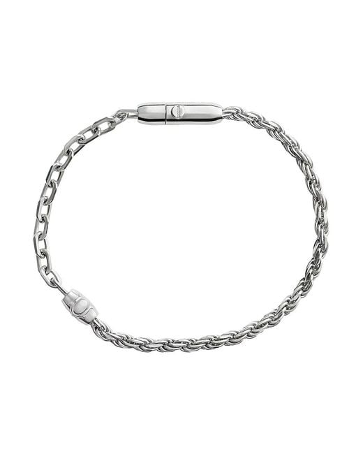 Bottega Veneta White Bracelet With Two Contrasting Chains And Press-Stud Closure for men