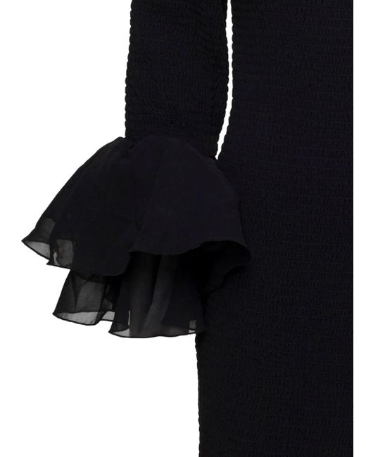 ROTATE BIRGER CHRISTENSEN Black 'Bellina' Shirred Mini Dress