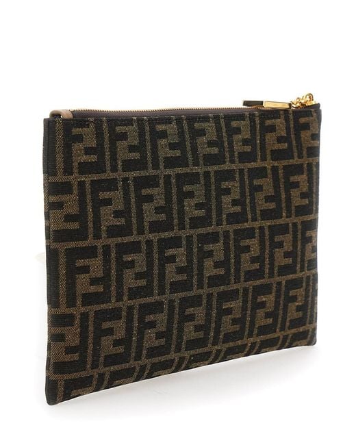Fendi Black 'Medium Baguette' Flat Pouch