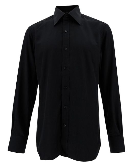 Tom Ford Black Shirt With Pointed Collar for men