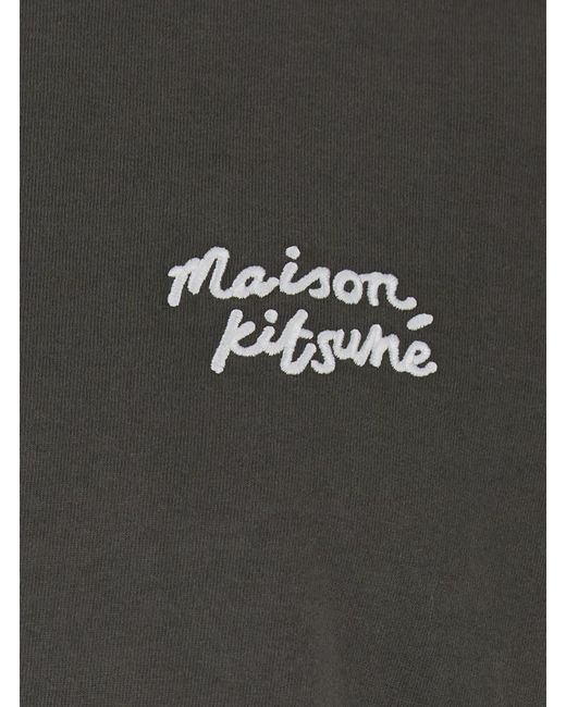 Maison Kitsuné Black Crew Neck T-Shirt Cotton for men