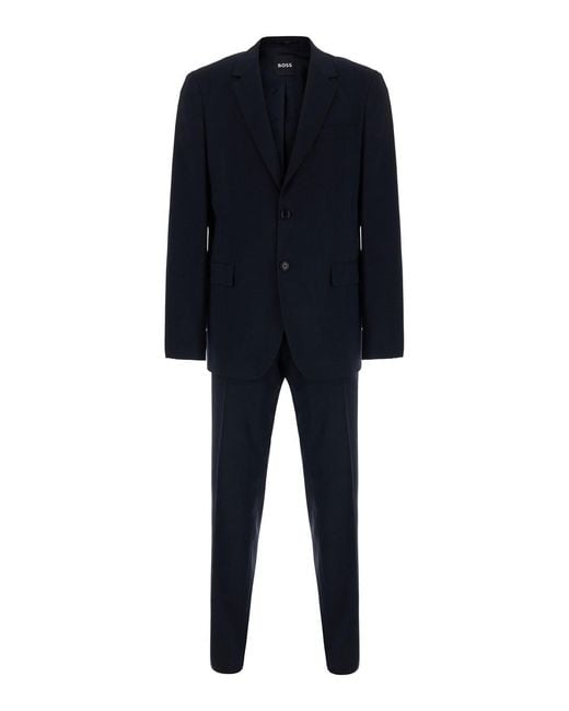 Boss Blue 'Houston' Single-Breasted Suit With Notched Revers for men