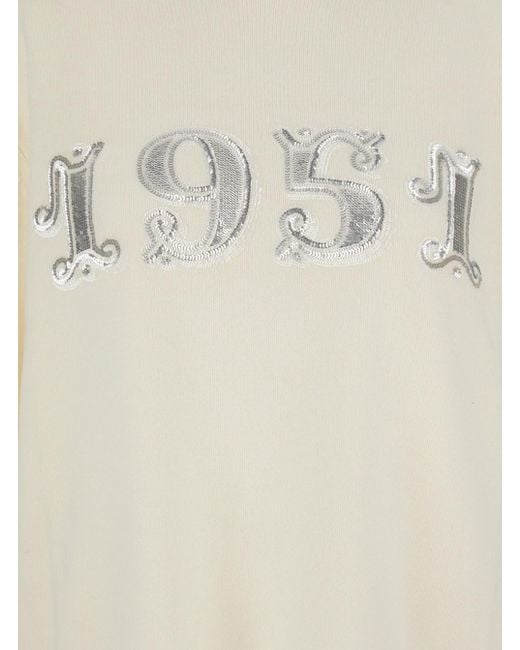 Max Mara White Sweater With 1951 Logo