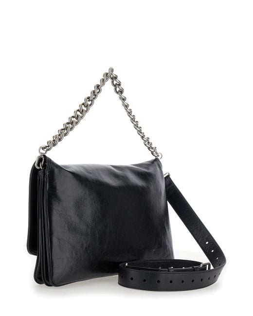 Balenciaga Black 'Flap Bb Soft Large' Shoulder Bag With Bb Detail